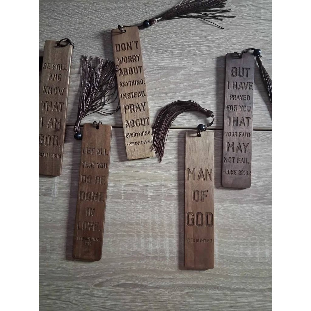 Resurhang 20 Pcs Christian Walnut Wood Bookmarks Luke 22:32 Fathers Day Gift Set